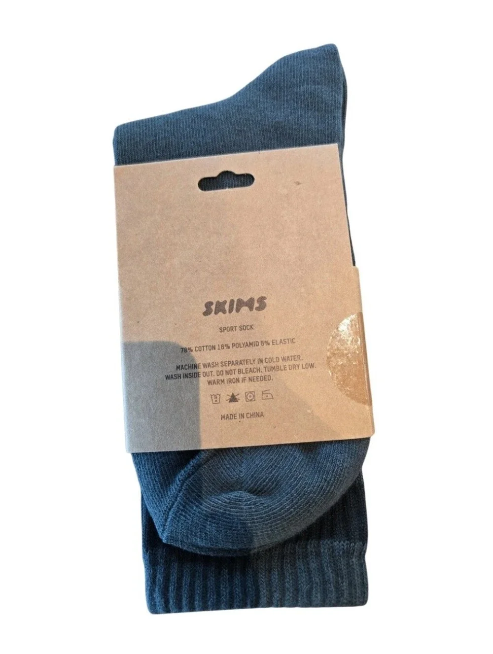 NWT SKIMS Women's Sport Crew Socks One Pair Dark Green Spruce Small